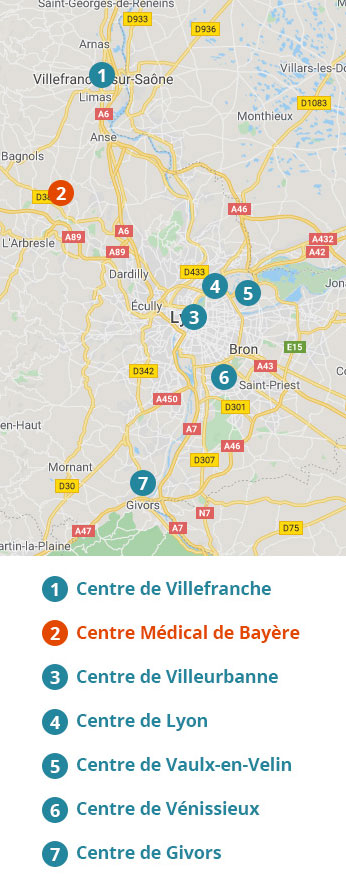 Carte des centres de prévention santé